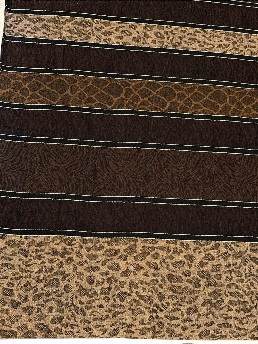 Pashmina Scarf Shawl Wrap Brown Animal Print Metallic Cover Up Fringe 80x27 OSFA